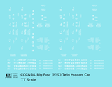 CCC&StL Big Four Twin Hopper Car White New York Central