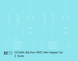 CCC&StL Big Four Twin Hopper Car White New York Central