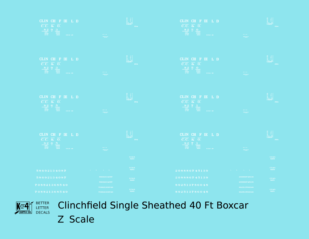 Clinchfield 40 Ft Outside Braced Boxcar White CC&O