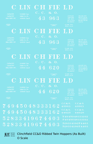 Clinchfield Twin Hopper White CC&O