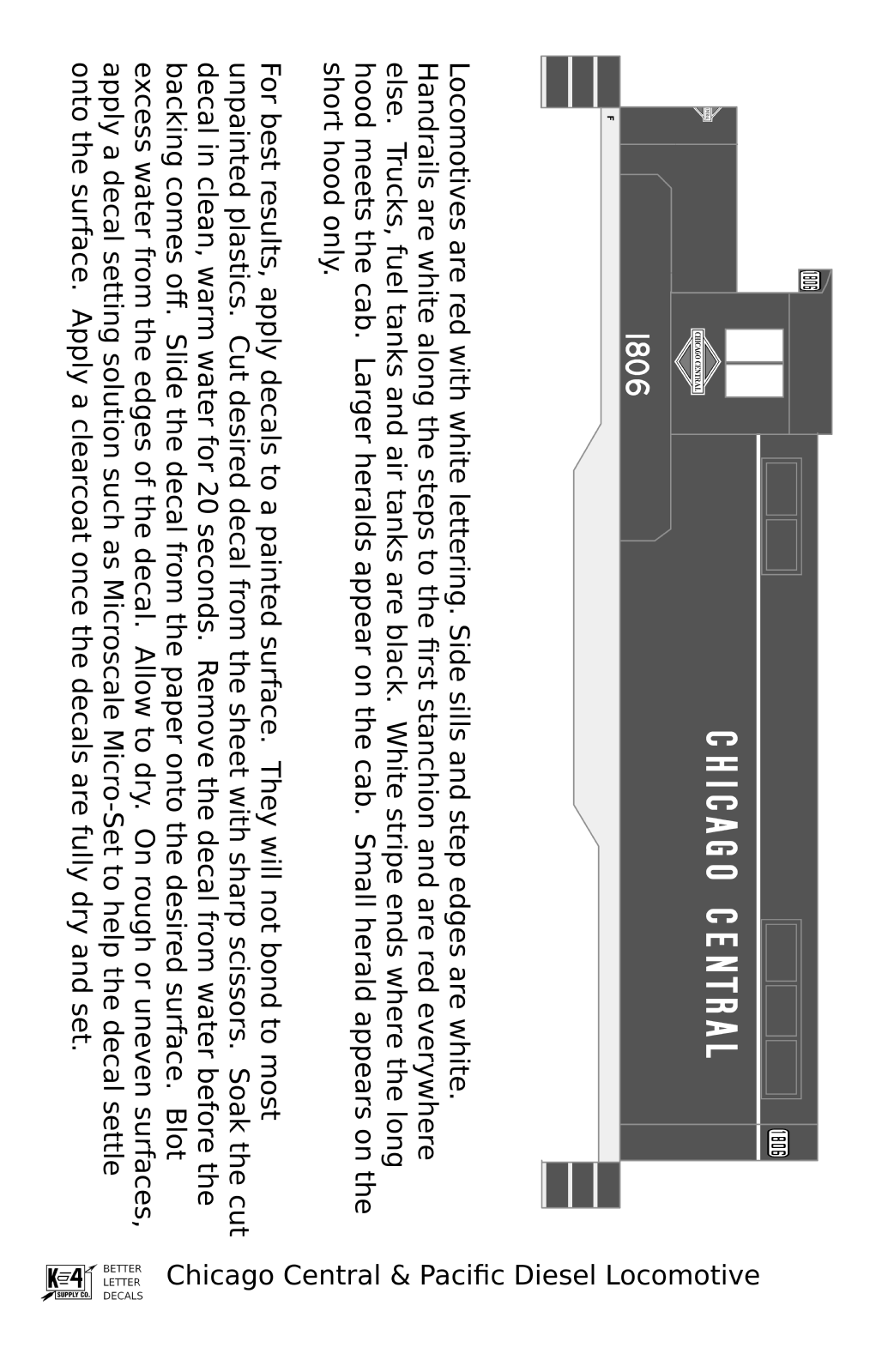 Chicago Central and Pacific Diesel Locomotive White
