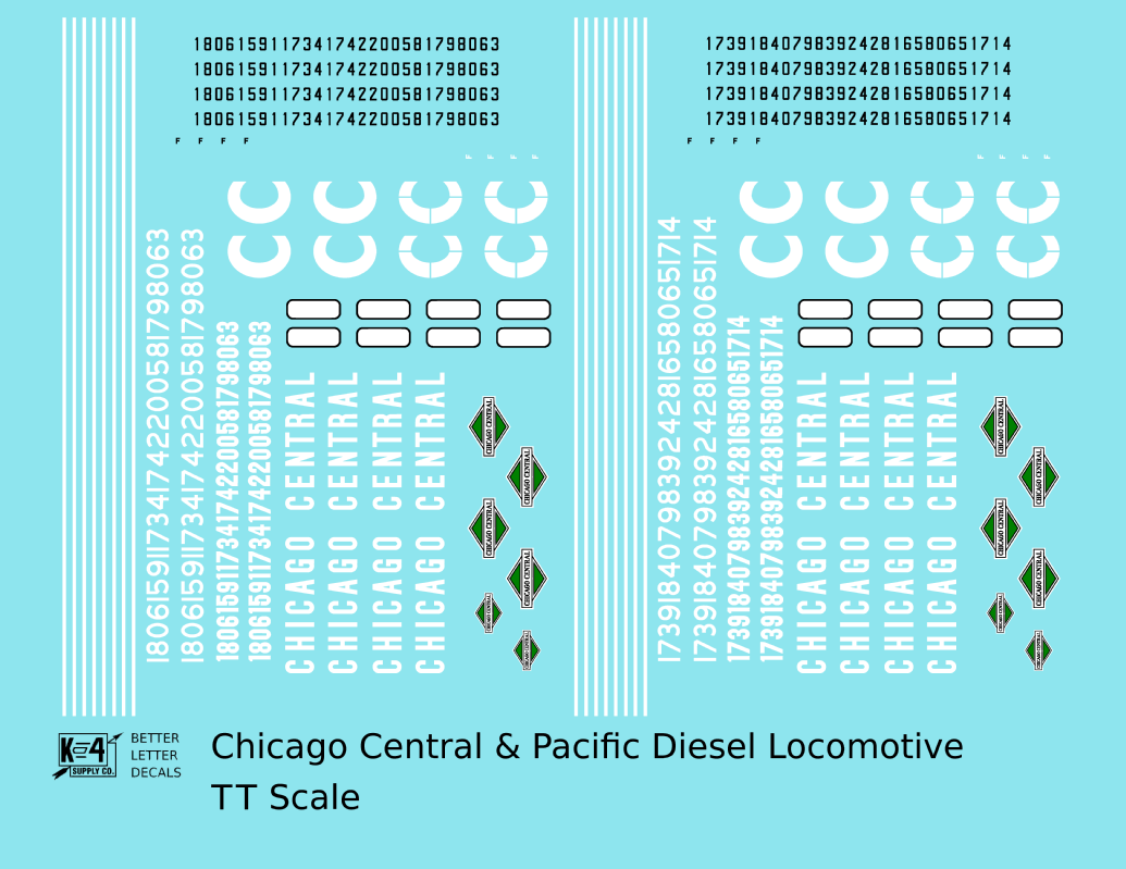 Chicago Central and Pacific Diesel Locomotive White