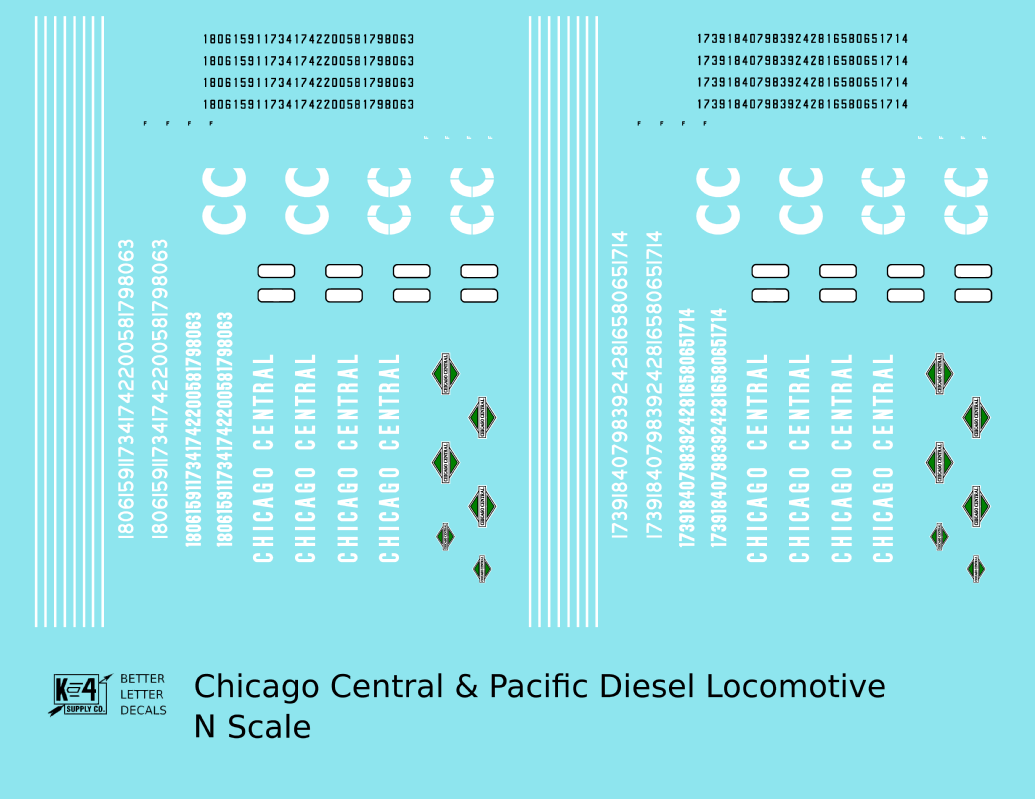 Chicago Central and Pacific Diesel Locomotive White