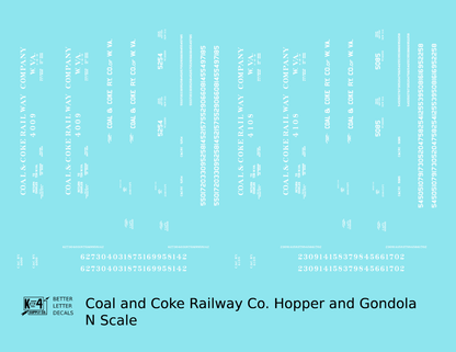 Coal and Coke Railway Of West Virginia Coal Gondola and Hopper Car White