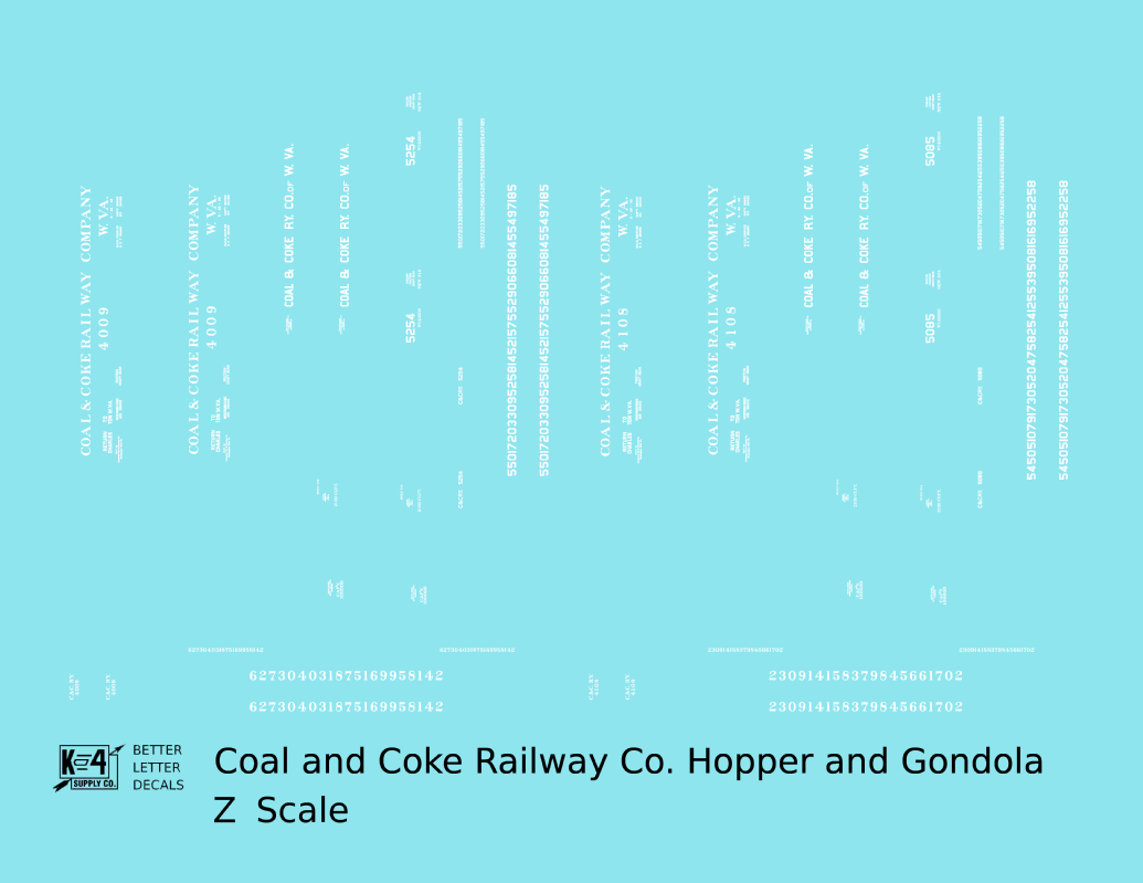 Coal and Coke Railway Of West Virginia Coal Gondola and Hopper Car White