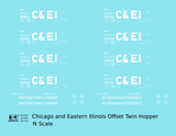 Chicago and Eastern Illinois Offset Twin Hopper White