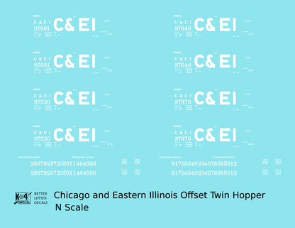 Chicago and Eastern Illinois Offset Twin Hopper White