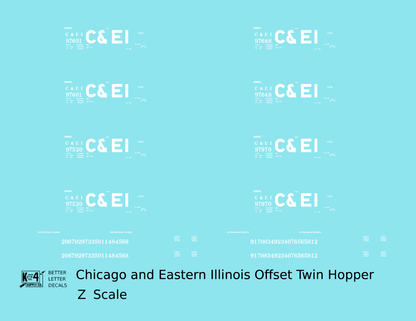 Chicago and Eastern Illinois Offset Twin Hopper White