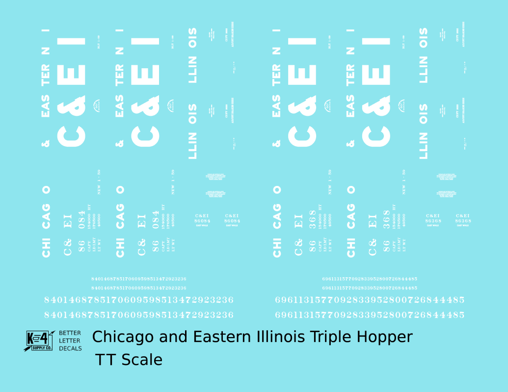 Chicago and Eastern Illinois Triple Hopper White