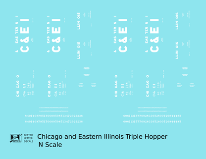 Chicago and Eastern Illinois Triple Hopper White