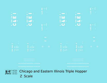 Chicago and Eastern Illinois Triple Hopper White