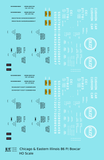 Chicago and Eastern Illinois 86 Ft Auto Parts Boxcar White Missouri Pacific Buzzsaw Herald - Decal - Choose Scale