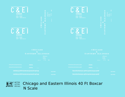 Chicago and Eastern Illinois C&EI Boxcar White Roman Font