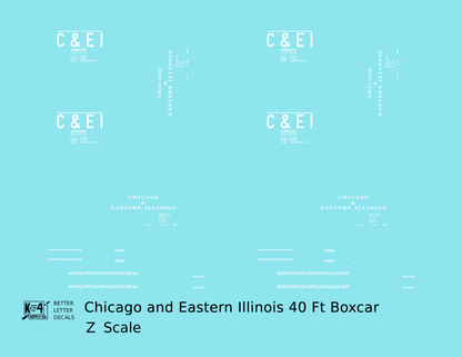 Chicago and Eastern Illinois C&EI Boxcar White Roman Font