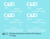 Chicago and Eastern Illinois C&EI Boxcar White Gothic Font