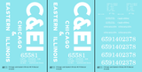 Chicago and Eastern Illinois C&EI Boxcar White Gothic Font