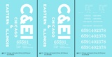Chicago and Eastern Illinois C&EI Boxcar White Gothic Font