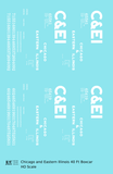 Chicago and Eastern Illinois C&EI Boxcar White Gothic Font