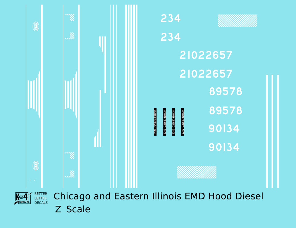 Chicago and Eastern Illinois C&EI Hood Diesel White