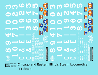 Chicago and Eastern Illinois Steam Locomotive White