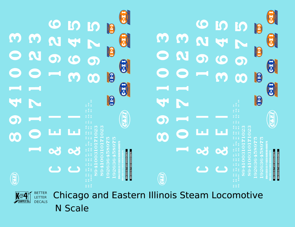 Chicago and Eastern Illinois Steam Locomotive White
