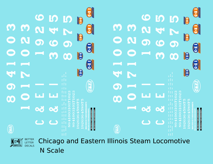 Chicago and Eastern Illinois Steam Locomotive White