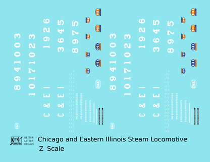 Chicago and Eastern Illinois Steam Locomotive White