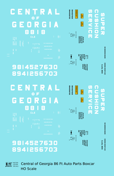 Central Of Georgia 86 Ft Auto Parts Boxcar White