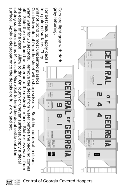 Central Of Georgia Covered Hopper Dark Gray Southern Block Letter