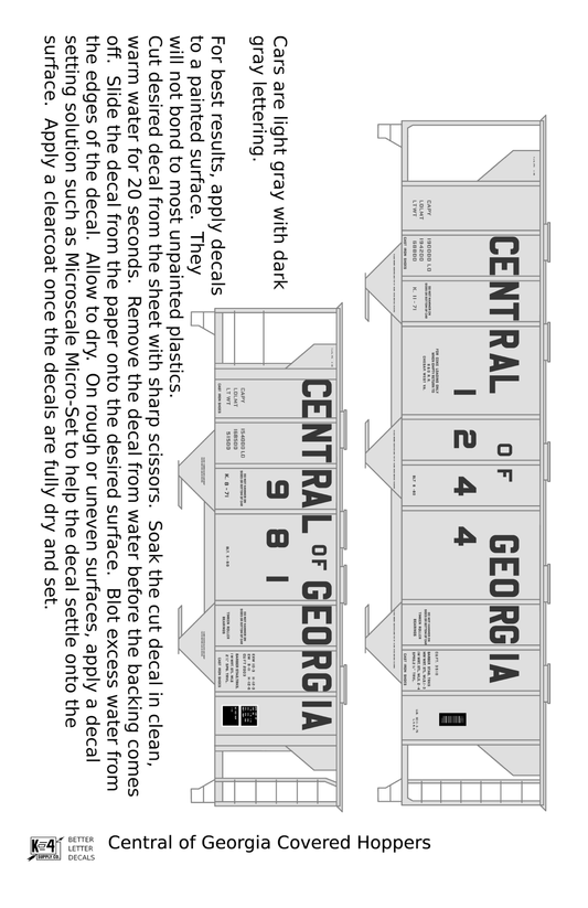 Central Of Georgia Covered Hopper Dark Gray Southern Block Letter