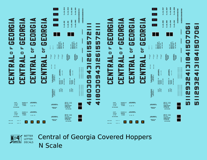 Central Of Georgia Covered Hopper Dark Gray Southern Block Letter