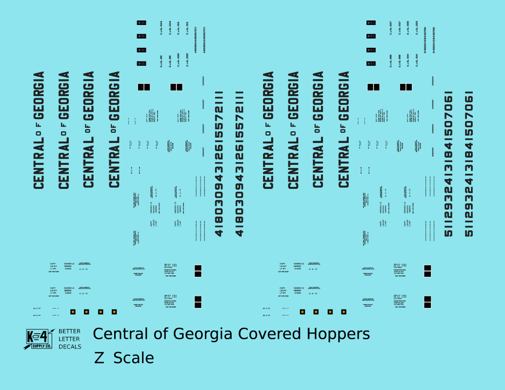 Central Of Georgia Covered Hopper Dark Gray Southern Block Letter