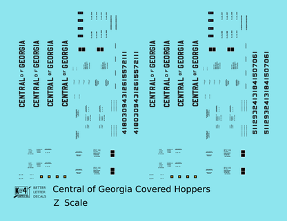 Central Of Georgia Covered Hopper Dark Gray Southern Block Letter