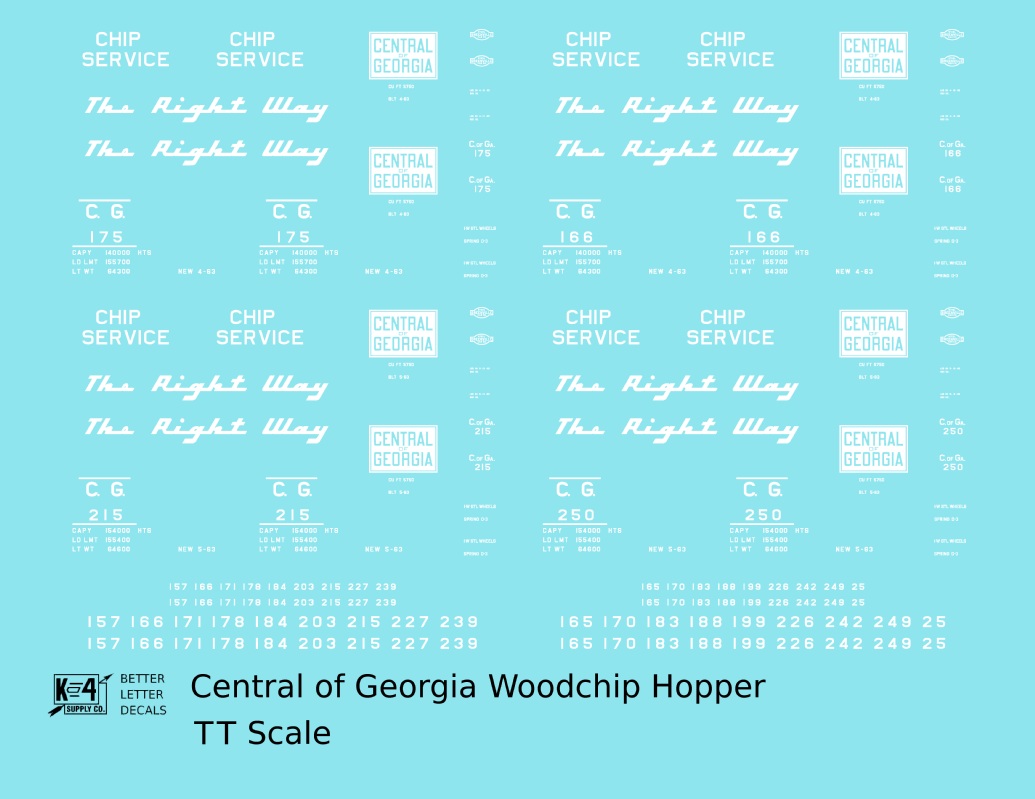Central Of Georgia Wood Chip Hopper White The Right Way - Decal - Choose Scale