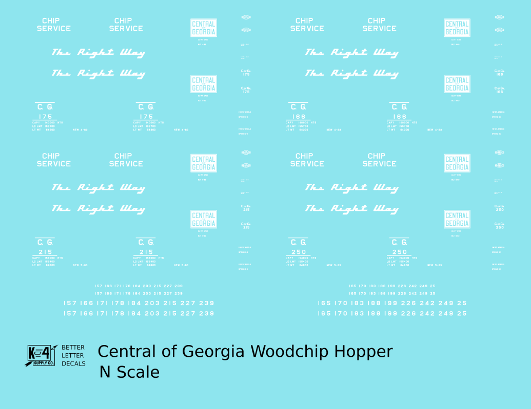 Central Of Georgia Wood Chip Hopper White The Right Way - Decal - Choose Scale