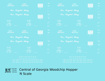 Central Of Georgia Wood Chip Hopper White The Right Way - Decal - Choose Scale