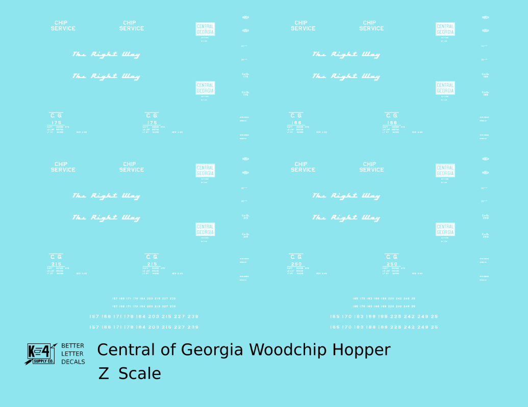Central Of Georgia Wood Chip Hopper White The Right Way - Decal - Choose Scale