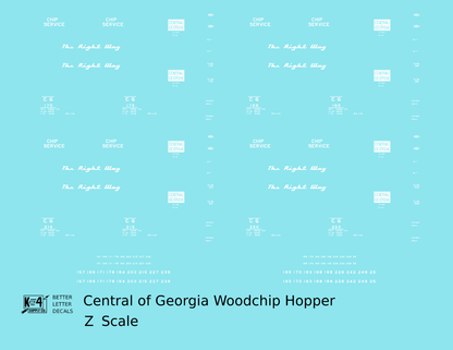 Central Of Georgia Wood Chip Hopper White The Right Way - Decal - Choose Scale