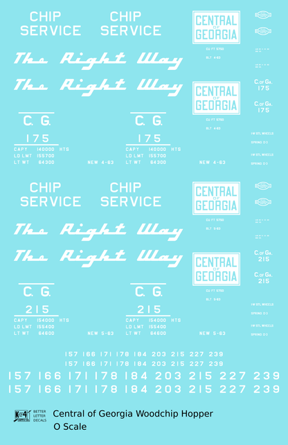 Central Of Georgia Wood Chip Hopper White The Right Way - Decal Sheet