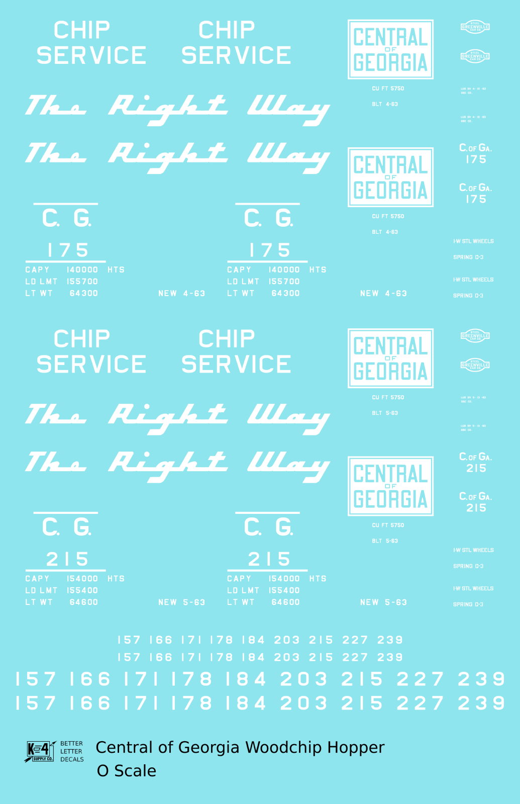 Central Of Georgia Wood Chip Hopper White The Right Way - Decal - Choose Scale