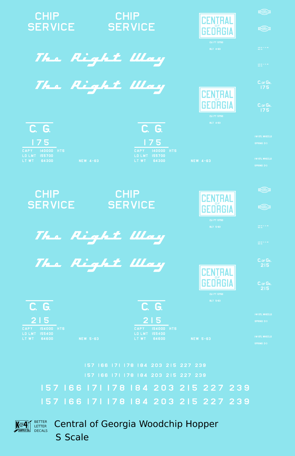 Central Of Georgia Wood Chip Hopper White The Right Way - Decal - Choose Scale