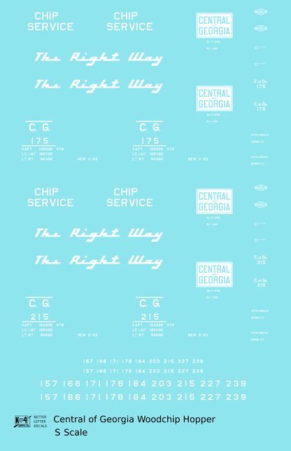 Central Of Georgia Wood Chip Hopper White The Right Way - Decal - Choose Scale