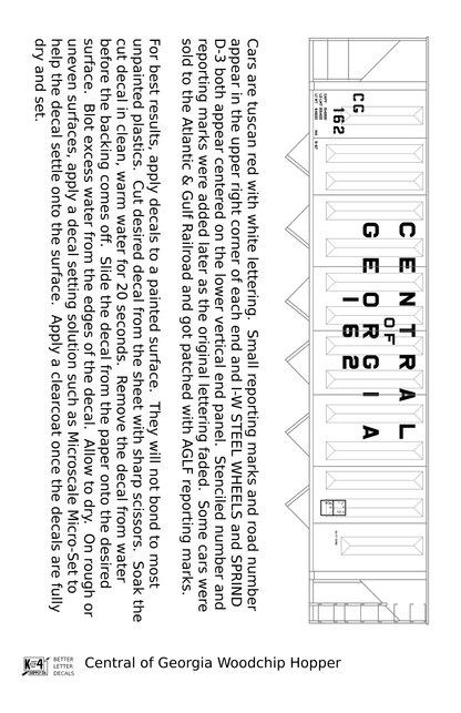 Central Of Georgia Wood Chip Hopper White Southern Block Letter - Decal