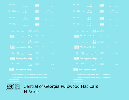 Central Of Georgia Pulpwood Flat Car White