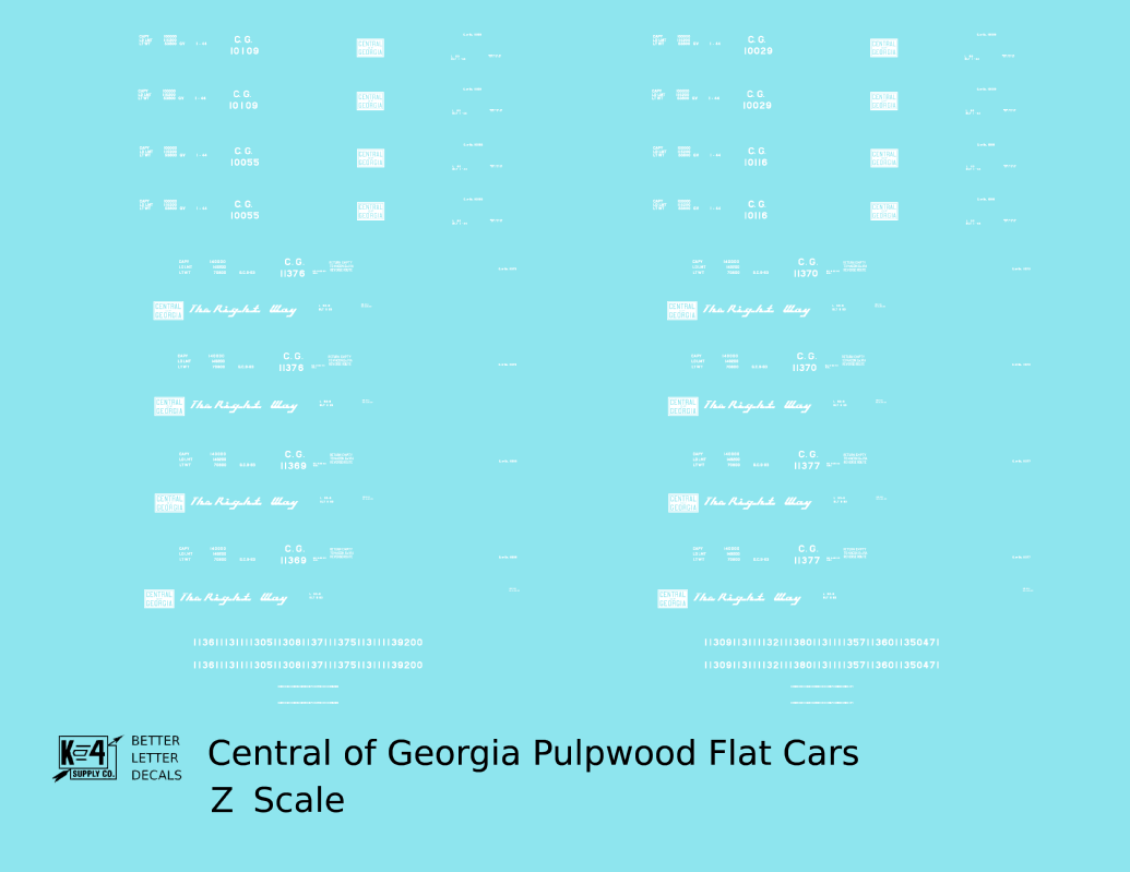 Central Of Georgia Pulpwood Flat Car White
