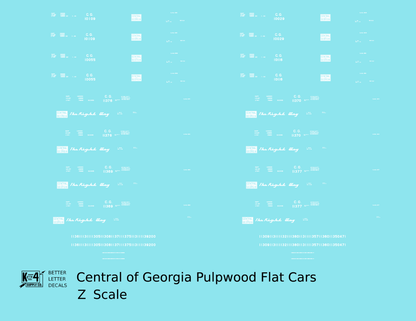 Central Of Georgia Pulpwood Flat Car White