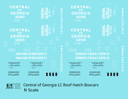 Central Of Georgia Roof Hatch Boxcar White Block Letter