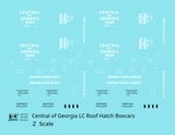 Central Of Georgia Roof Hatch Boxcar White Block Letter - Decal - Choose Scale