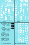 Central Of Georgia Roof Hatch Boxcar White Block Letter - Decal - Choose Scale