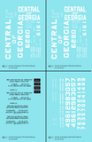 Central Of Georgia Roof Hatch Boxcar White Block Letter - Decal - Choose Scale